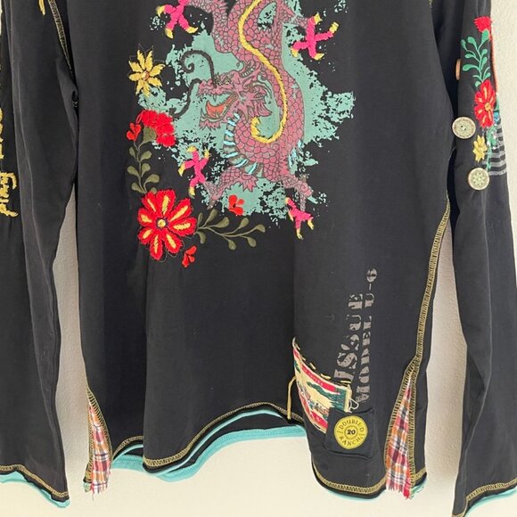 DOUBLE D RANCH Black Serpent Print & Embroidered Tee is NWOT!; Size 1X - Picture 4 of 8